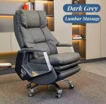 High-end Electric Leather Office Chair With Massage Function - Dark Grey
