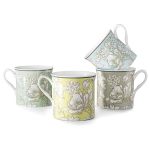 Taxenxar Ceramic Coffee Mugs Set Of 4 12 Oz Floral Pattern Microwave And Dishwasher Safe Comfortable Handles Gifts For Women And
