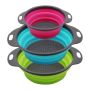 3-PACK Silicone Collapsible Colander Set For Draining & Storage