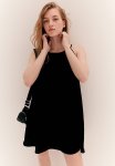 A-line Throw-on Dress - Black