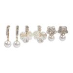 Goldair Gold Pearl Flower 3-PACK Earrings