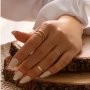 10pcs Elegant Golden Round Rings Set For Women Metal Punk Hip Hop Style Fashion Cross & Twisted Joint Rings Minimalist Style Jewelry