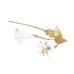 Trumpet On Stem Gold white 13X34X126CM