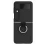 For Samsung Galaxy Z FLIP4 5G Camshield Liquid Silicone + PC Full Coverage Case Black