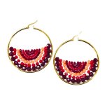 Beaded Hoop Earrings - Factory Plaza