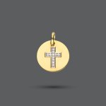 Cross Diamond Disc Pendant