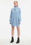 Calvin Klein Badge Loose Sweater Dress - Iceland Blue