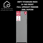 Defy Titanium Inox A+ No Frost Full Upright Freezer - 250L DUF250