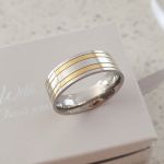 Jordan Men's High Polished Gold And Silver Stainless Steel Ring - Size 11