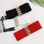 3PCS/SET Trendy Wide Belts Simple Solid Color Elastic Girdles Classic Coat Dress Belts For Women