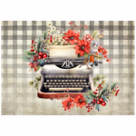 Tear Resistant Deco Print Festive Typewriter