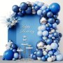 Blue Balloons Garland Arch Kit 102PCS 45.72/25.4/12.7 Cm Royal Blue And Navy Blue White Metallic Balloons For Birthday Wedding Graduation Party Decorations