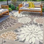 4X6 Washable Rug For Living Room Tropical Botanical Modern Floral Chenille Area Rugs Low Pile Non Slip Carpet For Patio Bedroom