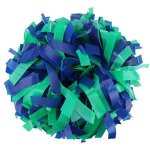 Icobuty Plastic Cheerleader Cheerleading Pom Pom 6 Inch 1 Pair Royal Blue-kelly Green
