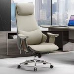 Luxury Handmade Leather Executive Boss Chair High Back - Khaki