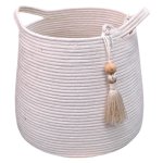 Cotton Cord Conical Basket Ivory 28CM