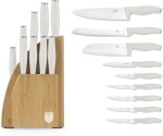 10 Piece Stainless Steel Multipurpose Knife Set With Bamboo Stand Sahara