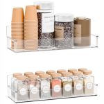 Yieach 2 Pack Acrylic Spice Shelf And Hanging Spice Rack Wall Mount With Adhesive For Inside Cabinets Door Pantry Door Kitchen A