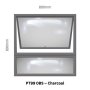 Aluminium Window Charcoal Top Hung PT99 1 Vent With Obscure Glass W900MM X H900MM