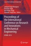 Proceedings Of The International Conference On Research And Innovations In Mechanical Engineering - ICRIME-2013 Hardcover 2014 E