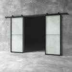 Glass Barn Door D18 - 2100 X 1900 X 25MM Reeded Glass