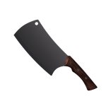 Churrasco Cleaver With Darkened Stainless Steel Blade And 7" Wooden Handle