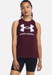 Under Armour Ua Live Sportstyle Tank - Dark Maroon & White