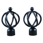 Finishing Touches Gypsey Basket Curtain Finial Black 28MM