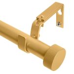 Meriville 1-INCH Diameter Nathan End Cap Single Window Treatment Curtain Rod 48-INCH To 84-INCH Royal Gold