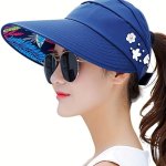Women's Sun Hat Wide Brim Sun Hat Uv Resistant Hat Soft Beach Foldable Sun Hat