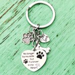 1PC Cute Pet Dog Keychain No Longer By My Side Forever In My Heart Keyring Dog Memorial Key Ring