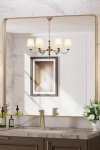 Senza Large Square Metal Gold Framed Mirror 800MM X 800MM
