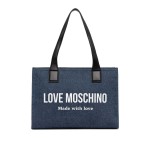 Borsa Denim Logo Tote Bag -blue