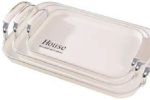 3 Piece Elegant Multi-purpose Rectangular Large Capacity Serving Tray Tray Serving Set