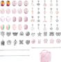 63 Pieces Girls' Charm Bracelet Set With Jewelry Box Diy Craft Bracelet Pink