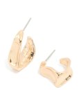 Goldair Gold Horizontal Ribbed Open Hoop Earrings