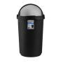 Miss Molly Refuse Bin Flip Top Silver & Black 50 Litre