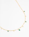 Goldair Gold Plated Cubic Zirconia Emerald Pear Dainty Station Necklace