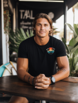 Reef Retro Tee - Vintage Surf Series - Black - Medium