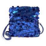 Blue Sequins Foldover Bag