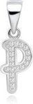 S925 Sterling Silver Alphabet Pendant With Swarovski Zirconia Letter P