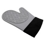Silicone Oven Glove Cotton Lined Grey
