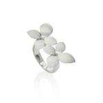 Twin Bloom Ring - 18KT White Gold Vermeil