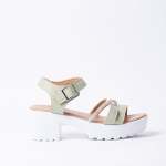 Block Heel Sandal - 2 Kids Sage