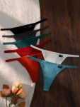 7PCS Solid Seamless Label Patched Thongs Sexy Comfy Breathable Stretchy Intimates Panties Women's Lingerie & Underwear