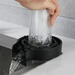 1PC Automatic Glass Rinser For Kitchen Sink Cup Washer Quick Cleaning Accessory With Faucet Attachment Abs Material For Home Kit