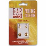 Stainless Steel Gold Plated Earrings - Regular Heart