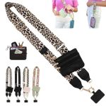 Yewmow Phone Strap With Zippered Pouch Clip And Go Strap For Phone With Wallet Crossbody Adjustable Phones Straps Crossbody For