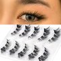 Fox Eye Lashes 5 Pairs False Eyelashes Natural Look False Eyelashes Transparent Stem Cat Eye Makeup Suitable For Gatherings Outings Cosplay Enlarge Eye Makeup