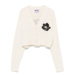 Detailed Flower Sweater -white